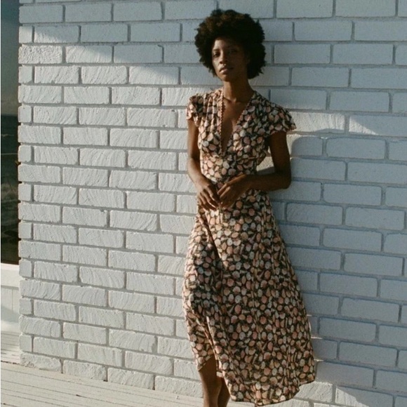 Doen Adra in Noir Tresors de la Mer Print silk dress - Picture 1 of 6